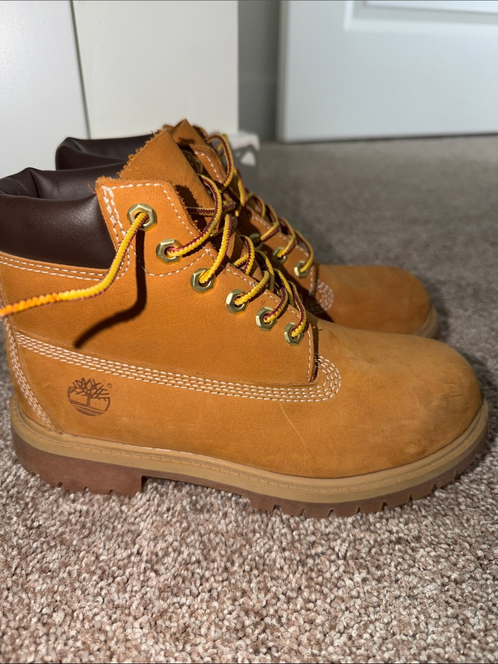 Timberland Kids Wheat Nubuck Lace-Up Boots